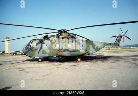 A left side view of an HH-3E helicopter assigned to the 33rd Aerospace Rescue and Recovery Squadron. Base: Kadena Air Base State: Okinawa Country: Japan (JPN) Stock Photo