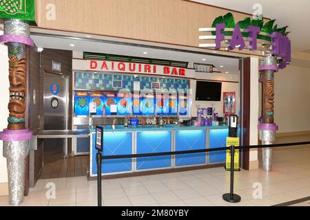 Nevada USA September 4, 2021 This is the facade of the cozy Fat Tuesday Bar located in The Shoppes at Mandalay Place Las Vegas Stock Photo