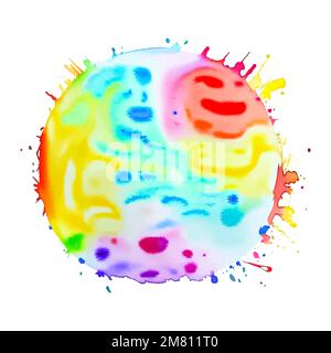Multicolor splash watercolor paint blot - template for your designs. Colorful pastel abstract background Stock Vector