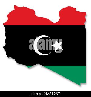 Libya flag map on white background with clipping path 3d illustration Stock Photo