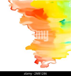 Multicolored splash watercolor paint blot - element for your designs. Yellow and orange colored, abstract background Stock Vector
