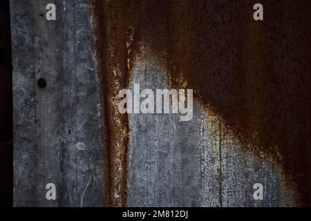 Iron  wavy plate with rust on it seen up close Stock Photo
