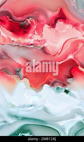 Red and azur marble, agate vector texture, stone, abstract interior texture, floor, bathroom, kitchen tiles, elegant luxury construction print, grunge Stock Vector