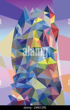 Abstract surreal vector futuristic polygonal shapwith colorful, pastel mosaic form. Beautiful digital concept. Stock Vector