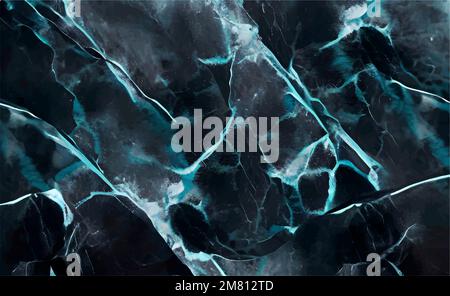 Black, blue, white marble, vector texture, stone, abstract interior texture, floor, bathroom, kitchen tiles, luxury construction print, grunge wallpap Stock Vector