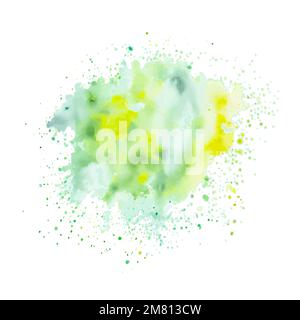 Green colorful watercolor splash, color spot, abstract shape Stock Vector