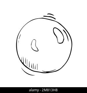 Vector doodle gymnastic ball. sport equipment Stock Vector