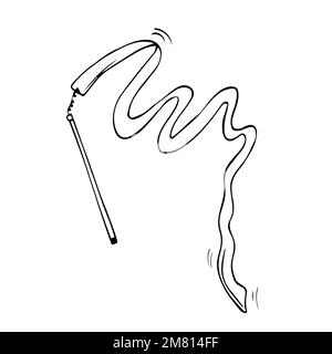 Vector doodle rhythmic gymnastics ribbon. gymnastics equipment 32178784  Vector Art at Vecteezy