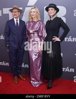 (left to right) Todd Field, Cate Blanchett and Nina Hoss attending the premiere of TAR, at Picturehouse Central Cinema, Piccadilly, London. Picture date: Wednesday January 11, 2023. Stock Photo