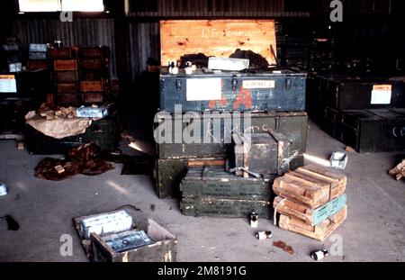 Cuban munitions captured during Operation URGENT FURY. Subject Operation/Series: URGENT FURY Country: Grenada (GRD) Stock Photo