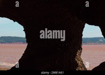 The Fundy coast as seen through "glasses", New Brunswick. Stock Photo