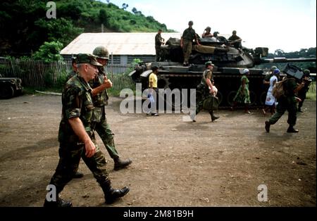 Chairman of the Joint Chiefs of STAFF, General John W. Vessey Jr., on the island to observe Operation URGENT FURY. Subject Operation/Series: URGENT FURY Country: Grenada (GRD) Stock Photo