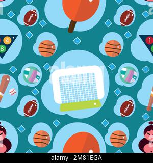 Seamless pattern background with sport icons Vector Stock Vector
