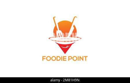 A modern restaurant or cafe's logo against the white background Stock Vector