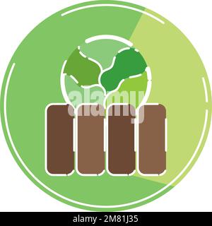 Isolated green earth globe planet icon Flat design Vector Stock Vector
