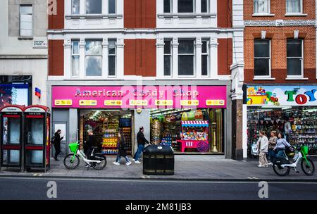 London, England, Sept 2022, pedestrians passing by some shops in Oxford street Stock Photo
