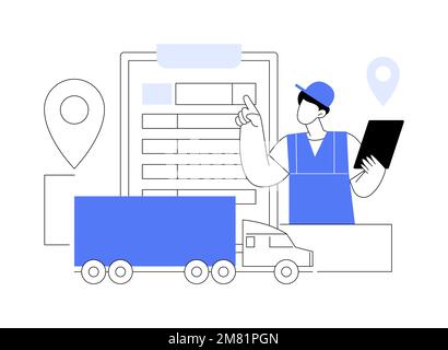 Road transport documents abstract concept vector illustration. Stock Vector