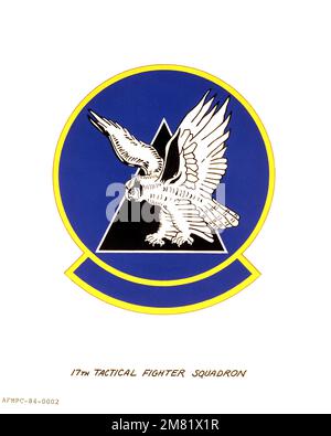 Approved insignia for: 17th Tactical Fighter Squadron. Country: Unknown Stock Photo