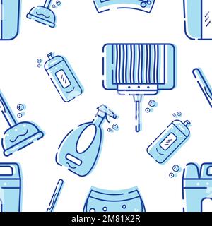 Colored blue cleanliness seamless pattern background Vector Stock Vector