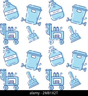 Colored blue cleanliness seamless pattern background Vector Stock Vector