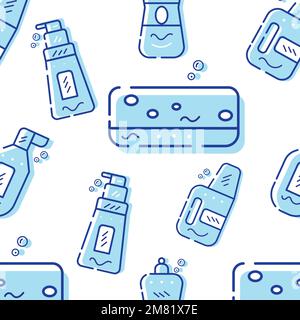 Colored blue cleanliness seamless pattern background Vector Stock Vector