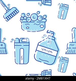 Colored blue cleanliness seamless pattern background Vector Stock Vector