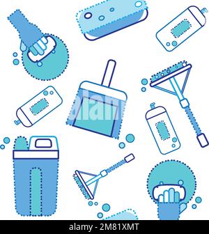 Colored blue cleanliness seamless pattern background Vector Stock Vector