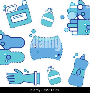 Colored blue cleanliness seamless pattern background Vector Stock Vector