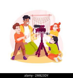 Filmmaking class isolated cartoon vector illustration. Stock Vector