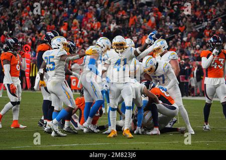 Los Angeles Chargers safety Raheem Layne (41) walks off the field