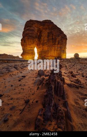 Elephant Rock in Al-Ula Saudi Arabia in January 2022 Stock Photo