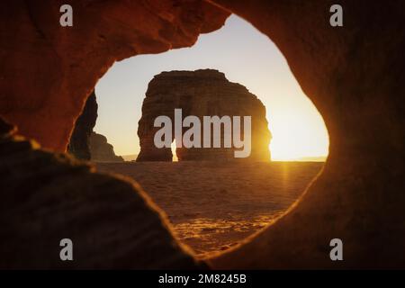 Elephant Rock in Al-Ula Saudi Arabia in January 2022 Stock Photo