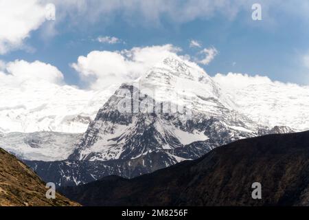 Annapurna Circuit in Black and White taken in April 2022 Stock Photo