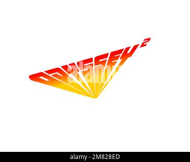 Magnavox Odyssey2, Rotated Logo, White Background Stock Photo