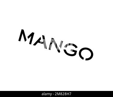 Mango retail, er Mango retail, er, rotated logo, white background B Stock Photo