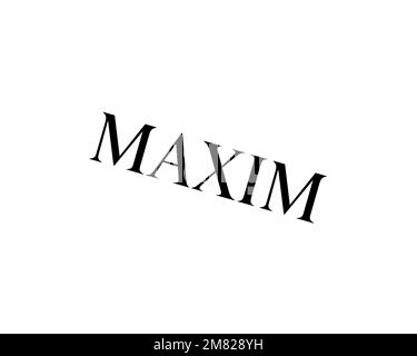 Maxim magazine, rotated logo, white background B Stock Photo