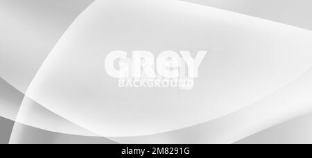 Minimal grey background with translucent rounded shapes. Simple vector graphic pattern Stock Vector