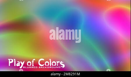 Play of colors. Abstract multicolor blurred background with iridescent colours. Glowing vector graphic pattern Stock Vector
