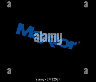 Maxtor, rotated logo, black background Stock Photo - Alamy