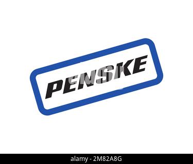 Penske Truck Leasing, Rotated Logo, White Background Stock Photo