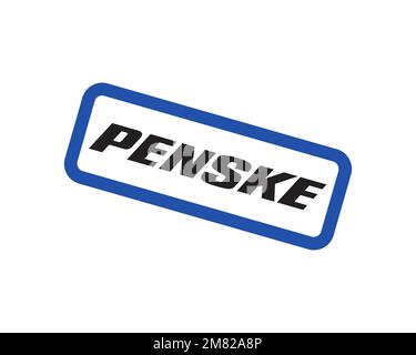 Penske Truck Leasing, Rotated Logo, White Background B Stock Photo