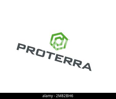 Proterra Inc. rotated logo, white background B Stock Photo