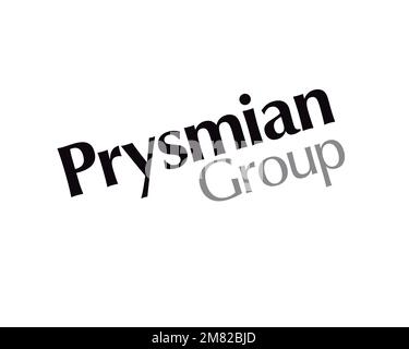 Prysmian Group, rotated logo, white background Stock Photo