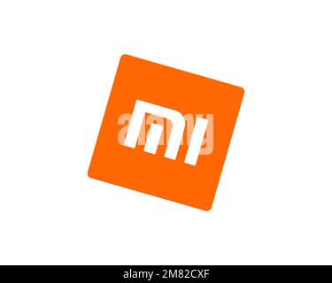 Redmi 1, rotated logo, white background B Stock Photo