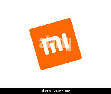 Redmi 1S, Rotated Logo, White Background Stock Photo