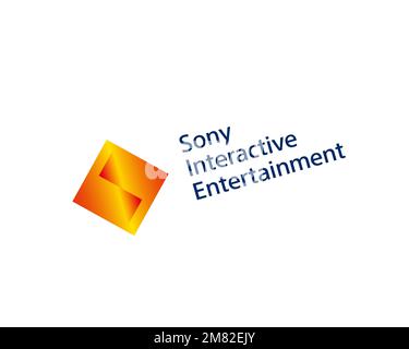 Sony Interactive Entertainment, rotated logo, white background Stock Photo