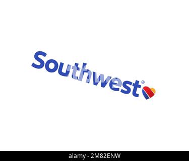 Southwest Airline, Rotated Logo, White Background B Stock Photo