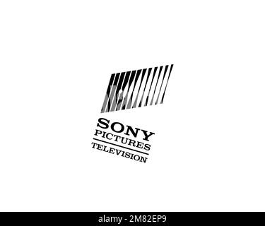 Sony Pictures Television, rotated logo, white background B Stock Photo