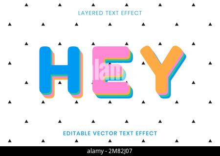 Hey greeting editable vector text effect Stock Vector