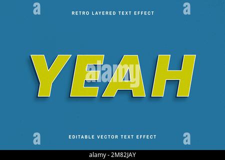 Retro editable text effect vector shadow font Stock Vector